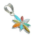 Southwest Multicolor Silver Flower Pendant MX65528